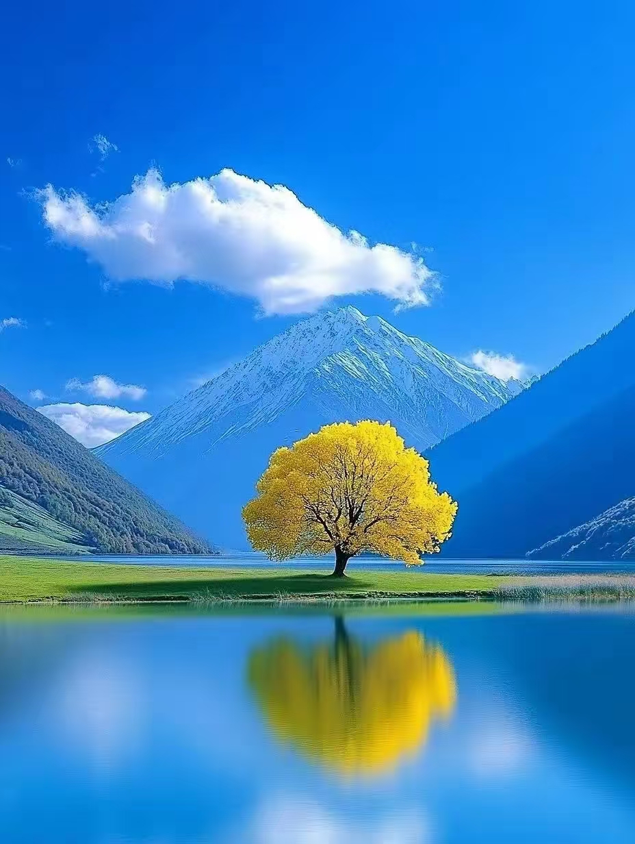 山水悠然，天云似梦